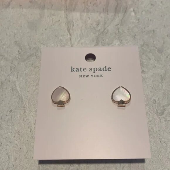 NWT KATE SPADE Signature Spade Mother of Pearl Inlay Gold Spade With KS Dust Bag - Picture 8 of 8
